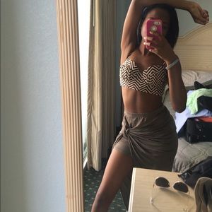 Olive green wrap skirt